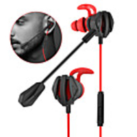 6 Wired In-ear Earphone 3.5mm Audio Jack Stereo Dual Drivers with Microphone with Volume Control InLine Control for Gaming