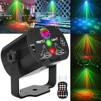 60 Patterns Laser Stage Light LED USB Charging Party RGB LED Disco Light DJ Moving Head Laser Projection Lamp Stage Lighting miniinthebox