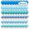 60pcs 12 inches latex balloons confetti balloons set - navy blue amp; light blue amp; tiffany blue balloons helium balloons party supplies for wedding birthday boy baby shower party decoration