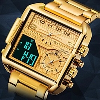 6.11 Golden Sport Watches Men Top Brand Luxury Male Quartz Big Watch Electronic Display Waterproof Wristwatch Relogio Masculino miniinthebox