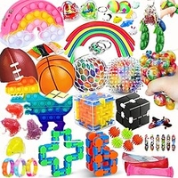 63pcs Sensory Fidget Toys Set Bundle-DNA Marble and Mesh Stress Relief Balls with Fidget Hand Toys for Boy Girl Adults Calming Toys for ADHD Autism Anxiety Relief miniinthebox