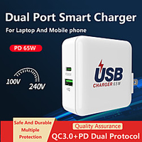 65 W Output Power USB Fast Charger USB Charger QC 3.0 Fast Charge For Universal miniinthebox
