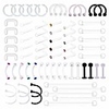 65pcs mix style clear piercing retainer flexible lip ear nose septum eyebrow nipple tongue rings cartilage tragus earrings retainer bioflex horseshoe hoop industrial barbell