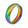 6mm rainbow wedding bands classic titanium stainless steel colorful promise band rings size 6-12