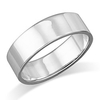 6mm sterling silver plain flat wedding band ring - size 10