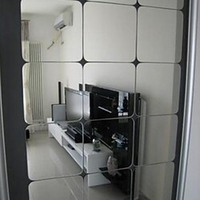 6Pcs 15x15CM Square Mirror Wall Sticker Modern Tile Mirror Wall Sticker Self-adhesive Room Decoration miniinthebox