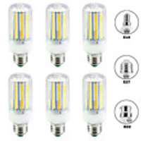 6pcs 20 W LED Corn Lights 2000 lm E14 B22 E26 E27 T 144 LED Beads SMD 5730 Warm White White 220-240 V 110-120 V