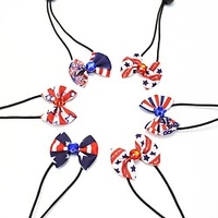 6Pcs 4th of July Dog Hair Bows Patriotic Independence Day Dog Bows Blue Red White Pet Puppy Cat Hair Bows with Rubber Bands Dog Grooming Mixed Styles Hair Accessories miniinthebox