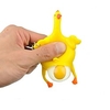 6pcs Funny Spoof Tricky Gadgets Toy Chicken Egg Laying Hens Crowded Stress Ball Keychain Keyring Relief