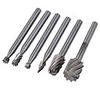 6PCS HSS Rotary Multi Tool Burr Routing Router Bit Mill Attachment Compatible for Dremel Carving Tool