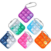 6PCS Mini Push Pop Bubble Simple Fidget Sensory Toy Keychain Decompression ToysPop Popper Fidget Toys Mini Hand Toys for Adult Kids Anxiety Stress ReliefOffice Desk Tie Dye Toy miniinthebox