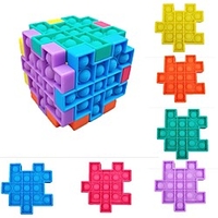 6pcs Popsits Cube Puzzle Toy Children Adult Anti Stress Pressure Reliever Board Controller Educational Fidget Toys Gifts Poppit miniinthebox