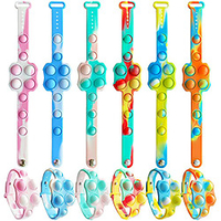 6PCS Push Pop Fidget Toy Fidget Bracelet Durable and Adjustable Multicolor Stress Relief Finger Press Bracelet for Kids and Adults ADHD ADD Autism miniinthebox