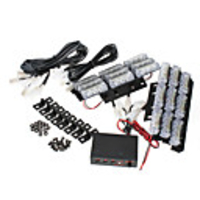 6pcs/set 54 LED Emergency Strobe Lights Front Grill Flash Lamps with 3 Flashing Mode Yellow for 12V Vehicles