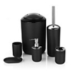 6pcs/set Printing Bathroom Accessory Set Lotion Dispenser Toothbrush Holder Tumbler Cup Soap Dish Toilet Brush Trash Can