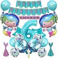 6th mermaid party decorations,  mermaid party decorations,  6th birthday party decorations girl