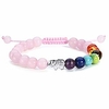7 chakra bead bracelet elephant gifts distance couples bracelets reiki healing crystals yoga stone anxiety braided rose quartz bracelets for women men
