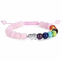 7 chakra bead bracelet elephant gifts distance couples bracelets reiki healing crystals yoga stone anxiety braided rose quartz bracelets for women men