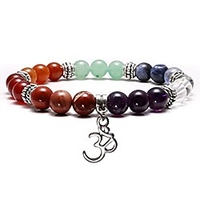 7 chakra healing bracelet real stones yoga meditation mala bead bracelets for women,  pack of 3