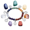 7 chakra healing crystals yoga balance irregular polished tumbled palm stones set w/ 7 chakra balancing energy stone bracelet (dai ko myo reiki divination ornament)