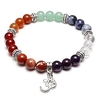 7 chakras yoga meditation healing balancing round stone beads stretch bracelet