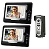7 Inch Wired Video Doorphone Intercom Doorbell Hd One To Two Villa Video Intercom Outdoor Unit 420TVLine Color CMOS Angle Adjustable Hands-free Wall Mounted