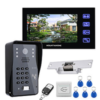 7 Lcd Video Door Phone Intercom System RFID Door Access Control Kit Outdoor Camera Electric Strike LockWireless Remote Control