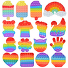7 pcs Rainbow Push Bubble Popit Fidget Anti Stress Sensory Toy for Autisim Special Needs Game Stress Relief Squishy Pop it Fidget Toys miniinthebox
