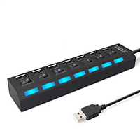 7 Port USB2.0 HUB Multi USB Splitter Expander Multiple USB Power Adapter USB2.0 Hub with Switch For PC