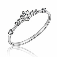7 tiny diamond pieces of exquisite ring stacking rings for women small fresh style ladies cubic zirconia simulated diamond ring jewelry gold silver rings for women US Size 5-10