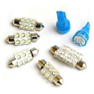 7 White Blue Super Flux T10 LED Car Bulbs