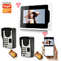 7 WiFi/Wired Tuya APP Monitor Video Door Phone System 1080P Camera with Fingerprint Password Multi-languages Remote Phone Control Motion Recording