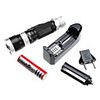 7036 Focus Adjustable Zoom 3-Mode Cree Q5 LED Flashlight Set (3W,  200LM,  1x18650,  3xAAA)