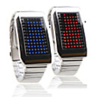 72 LED Men Blue and Women Red Modern Couple Style LED Wrist Watch