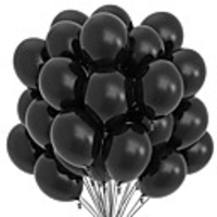 75 black party balloons 12 inch black balloons with matching color ribbon for black theme party decoration,  weddings,  baby shower,  birthday parties supplies or arch décor - helium quality