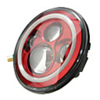 7inch 6000K LED Hi-Lo Beam Headlight Halo Angle Eyes White DRL Red Turn Light For Jeep Wrangler
