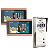 7inch Record wireless Wifi 2 Apartments Video Door Phone Intercom System IR-CUT HD 1000TVL Camera Doorbell Camera