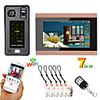 7inch Wired Wifi Fingerprint IC Card Video Door Phone Doorbell Intercom System with Door Access Control SystemSupport Remote APP unlocking Recording