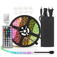 7m 10m Light Sets RGB Strip Lights 420-600 LEDs SMD5050 10mm 44Keys Remote Controller 4 Connectors 1 AC Cable 1 set RGB Holiday Self-adhesive Tiktok LED Strip Lights 24 V