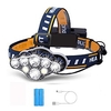 8 Headlamps LED Rechargeable 1500 lm LED 8 Emitters 8 Mode with Batteries with USB Cable Rechargeable Portable Adjustable Wearproof Durable Camping / Hiking / Caving Running Cycling / Bike Black miniinthebox