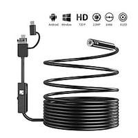 8 MM 2.0MP High Definition Camera three-in-one industrial pipeline inspection of carbon deposition in automotive engine repair double-lens Endoscope 5m hard wire