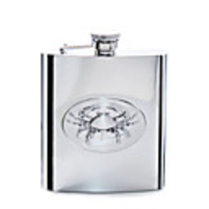 8 Oz Zodiac hip Polished Stainless Steel Flask-Cancer