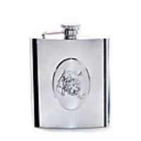8 Oz Zodiac hip Polished Stainless Steel Flask-Leo