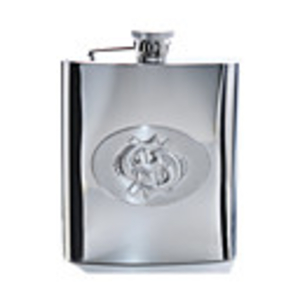 8 Oz Zodiac hip Polished Stainless Steel Flask-Pisces