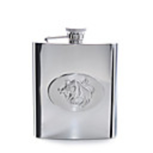 8 Oz Zodiac hip Polished Stainless Steel Flask-Taurus