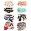 8 pack bohemian stackable beaded bracelets for women stretch bangles multilayer stacking bracelet set