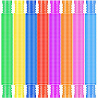 8 Pack Mini Pop Tubes Sensory Toys, Stretch Tube for Kids Decompression,  Pre-Kindergarten Finger Toys,  Multi-Color Mini Tubes for DIY Creative Handmade Activities(8 Colors-Mini) miniinthebox