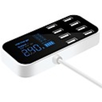 8 Ports USB Car Charger HUB QC 3.0 Quick Charger with LCD Voltage Display Multiple USB3.0 Charging Dock Station for Mobile Phone