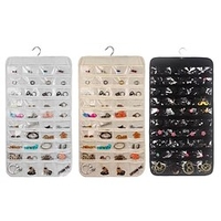 80 Pockets Double Sided Hanging Jewelry Display Organizer Storage Bag Non-woven Foldable Ring Necklace Bracelet Pouch miniinthebox