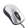 800DPI Mini Optical Mouse with Retractable Wire - Silver Black